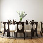 Asian style round dining table and chairs set